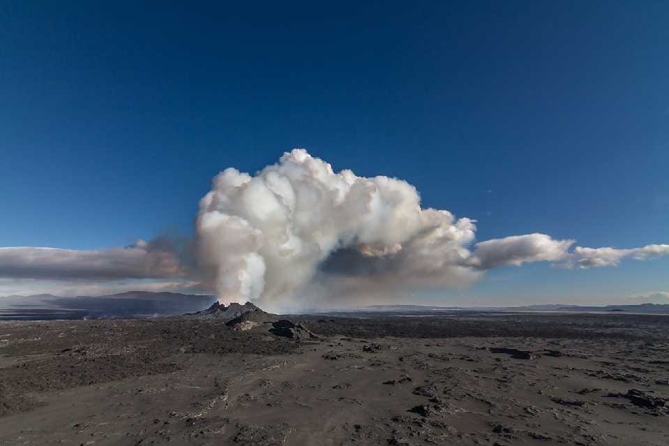 Volcanic eruption at Holuhraun Highlands. Iceland