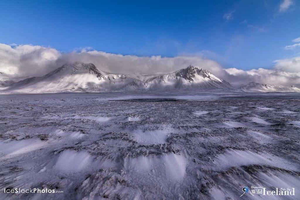 Pond in the middle of a frozen meadow - Snæfellsnes - Iceland