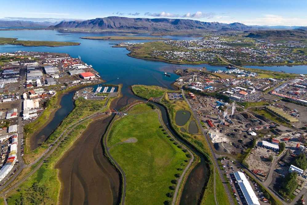 Reykjavík on a good summer day from air