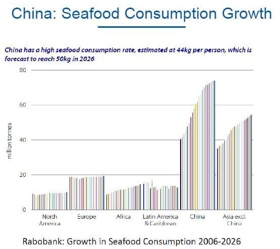 China's Seafood consumption growth