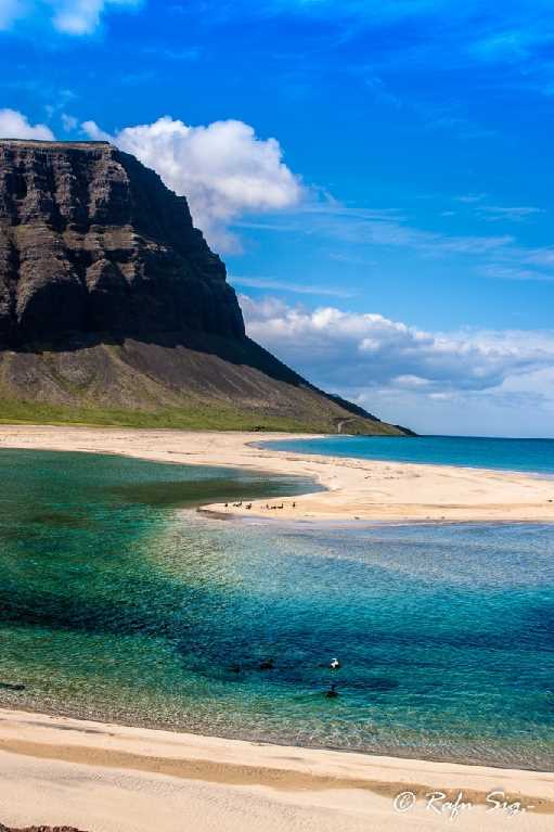 Arnarfjörður is a large fjord in the Westfjords region of Iceland. It is thirty kilometres long and five to ten kilometres wide. "Arnar" is possessive of "Örn" and so was named the first settler of the fjord..