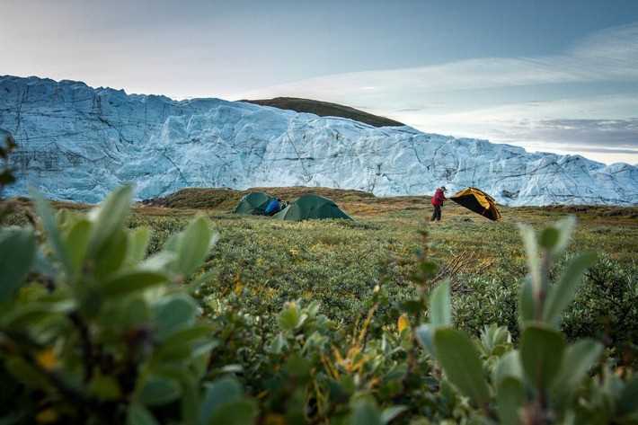 Destination Page 1-A tent camp by the Russell Glacier near Kangerlussuaq in Greenland