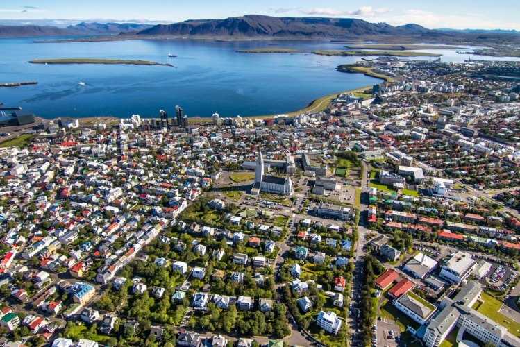 Reykjavík on a good summer day from air